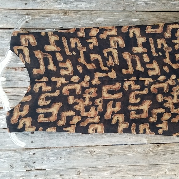 VINTAGE 80s Y2K CAROLE LITTLE Layered ART PRINTS FILMY MAXI DRESS S M Vtg Sz 10 - Picture 5 of 11